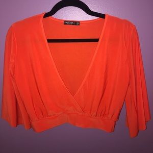 Nasty Gal bright orange crop top